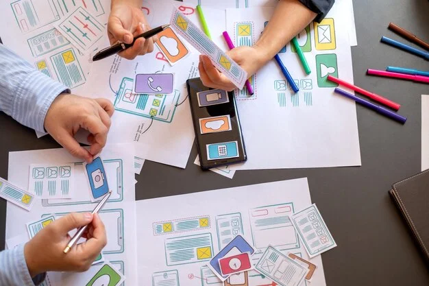 Design components and screens on a monitor