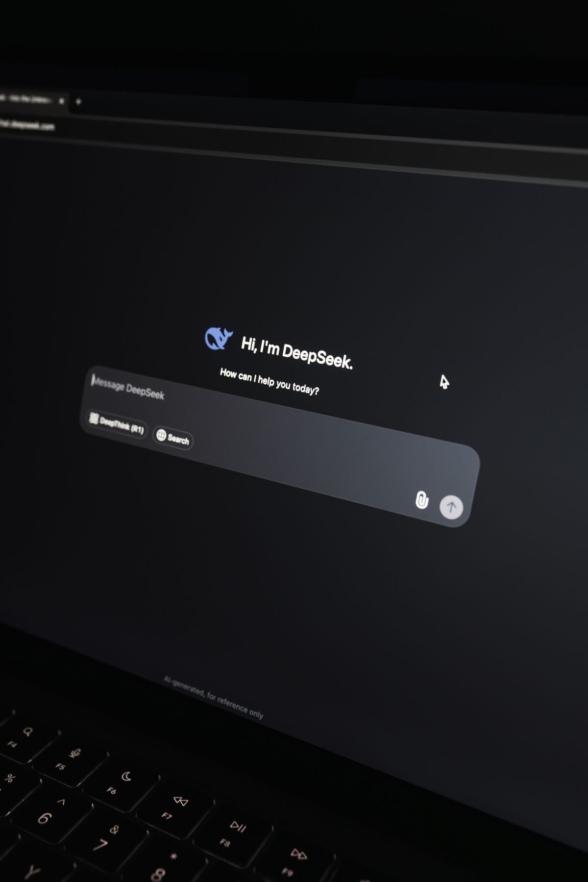 Close-up of an AI chat interface on a laptop screen