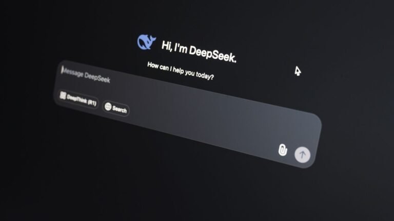 AI assistant chat interface open on a dark screen with a text input box