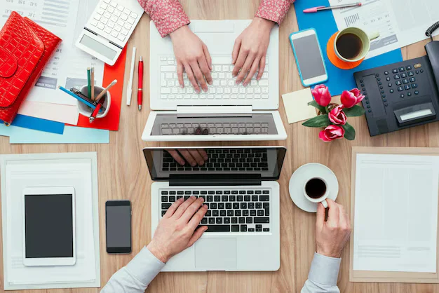 Designer sketching a page layout