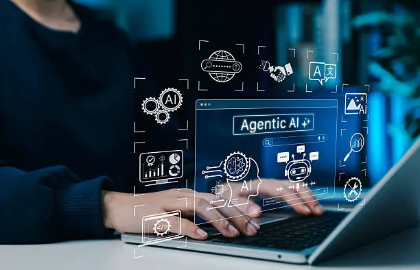AI assistant interface on a laptop screen