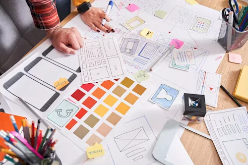 Designer presenting a product decision to a team
