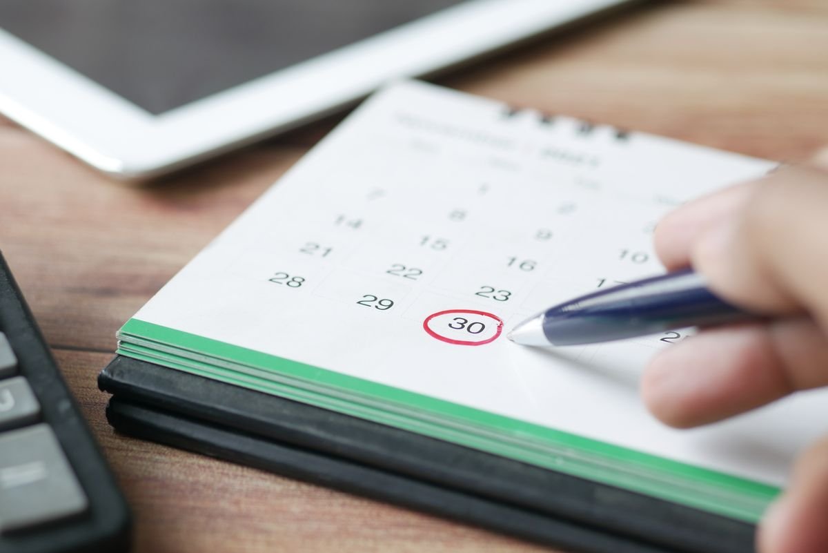 Weekly calendar and schedule laid out for planning